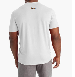 เสื้อยืดสำหรับผู้ชายทรงพอดีตัวแห้งเร็วทำจากโพลีเอสเตอร์สีขาวพิมพ์ลาย100แบบเรียบ100% พิมพ์ซับลิเมชัน - Product Image 4