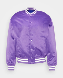Veste universitaire personnalisée 100% en satin de polyester pour hommes, respirante, surdimensionnée, légère, en soie, style baseball, pour l'hiver - Product Image 5