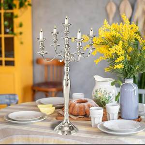 Sparkling Aluminum 5 Arms Gold Plated <b>Candelabra</b> For Home Wedding Christmas Party Decoration Handmade Floor <b>Candelabra</b> - Product Image 5