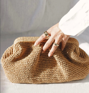 Bolso de playa de mimbre, bolso de paja para fiesta de boda, bolso de paja hecho a mano, bolso de paja tejido a mano - Product Image 1