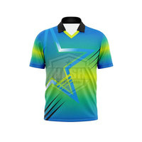 Maillot de cricket du Pakistan sublimé à col polo pour homme, manches courtes, en polyester anti-humidité, vêtement de sport coupe classique