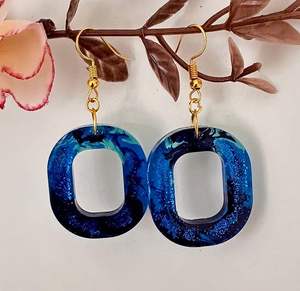 Handmade High Quality <b>resin</b> <b>earrings</b> with vibrant color swirls Lightweight <b>resin</b> <b>earrings</b> with bold designs For Women - Product Image 2