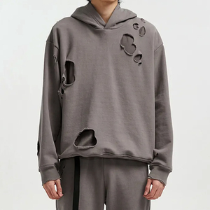 Sudadera de algodón de alta calidad para hombre, sudaderas con capucha con logotipo desgastado, ropa informal y deportiva de estilo callejero a la moda, sudaderas con capucha con logotipo desgastado para hombre - Product Image 2