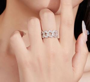 Anillo de Lujo con Incrustaciones de Moissanita, Estilo Hip Hop, Chapado en Plata S925, Engaste de Puntas, Certificado IGI, para Hombre y Mujer - Product Image 5