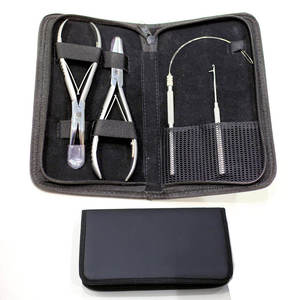 Kit de herramientas de extensión de cabello con lazo de tracción de acero inoxidable sostenible, agujas en forma de C, alicates multicolores - Product Image 2