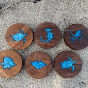 ที่รองแก้ววอลนัทพรีเมี่ยมเมเปิ้ล, วอลนัท, จานรองแก้วไม้, ที่รองแก้วกาแฟ, ที่รองแก้วเบียร์ไม้กลม - Product Image 1