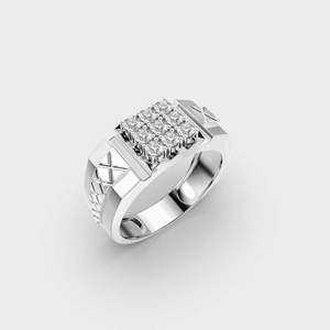 Men's Antique Lab Grown Diamond Wedding Band Rhodium Engagement <b>Ring</b> for <b>Dad</b> Husband Daily Wear-for Party Anniversary Gifts - Product Image 4