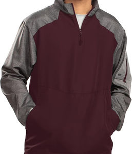 Veste de baseball d'hiver 1/4 zip, manches longues, séchage rapide, polyester écologique, logo personnalisé sur le devant, vêtements de sport pour adultes - Product Image 3