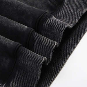 2025 hommes noir acide lavage sur mesure sweat haute qualité coton polaire à capuche coupe régulière entièrement personnalisable motif imprimé - Product Image 3