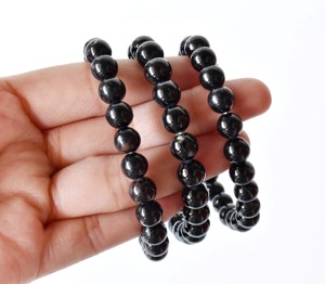 Trending Black Tourmaline 8mm Round <b>Beaded</b> <b>Bracelet</b> Premium Natural Healing Crystal For Meditation Fashion Jewelry at Best Price - Product Image 2