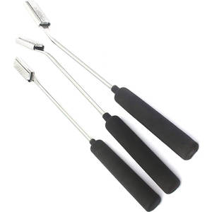 Juego de escofina de flotador Dental equino de 3 piezas, escofina hacia abajo, hacia arriba y recta, mango negro duradero, instrumentos veterinarios, Odontología de caballos - Product Image 4