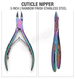 Professional Cuticle Nipper 5 Inch Stainless Steel Cuticle Nipper Rainbow Finish Manicure Pedicure <b>Nail</b> <b>Tool</b> - Product Image 2