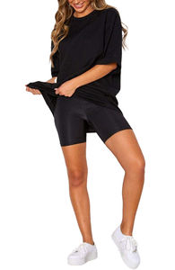 Camiseta de Algodón para Mujer, Corte Regular Informal, Color Sólido, Ropa de Calle Transpirable y Suave para Uso Diario, Logotipo Personalizado OEM/ODM, Venta al por Mayor - Product Image 6