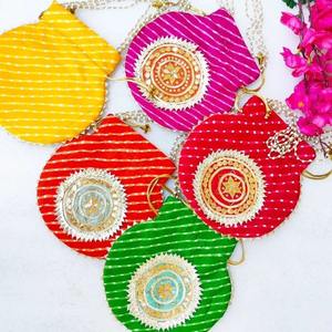 Sac de Potli de fleurs Gota fait main indien traditionnel pour Eid Ramadan mariage demoiselle d'honneur retour cadeaux nouvel an chinois Diwali - Product Image 5