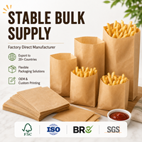 Sac en papier premium pour la livraison de burgers et sandwichs, à fond plat renforcé, autoportant, sûr et résistant à l'huile, pour plats à emporter