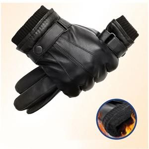 Gants thermiques tactiles en cuir d'agneau véritable pour homme, pour la conduite automobile, le cyclisme en plein air, style uni, usage décontracté - Product Image 3