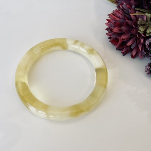 Brazalete, Brazalete de Ámbar, Ámbar Báltico Amarillo y Blanco, 63 mm; Joyería Unisex de Piedra Natural Amarilla y Blanca - Product Image 5