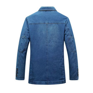 Chaqueta de mezclilla azul para hombre Invierno de alta calidad 100% algodónRopa de hombre Chaquetas Chaqueta de jeans vintage lavada con diseño personalizado - Product Image 2