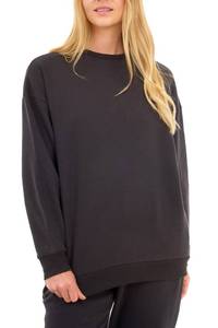 เสื้อฮู้ดผู้หญิงสีดำขายดีสำหรับฤดูหนาว ผ้าเนื้อนุ่ม สกรีนโลโก้ด้านหน้า ผ้าฝ้าย 100% คอเสื้อแบบสวม แขนยาว เหมาะสำหรับออกกำลังกายที่ยิม - Product Image 2