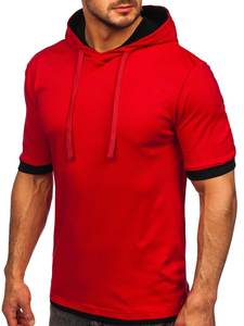 Camiseta con capucha de golf de manga corta de algodón de alto rendimiento para hombre, logotipo personalizado, Color personalizado, transpirable, tejido con cordón sólido - Product Image 4