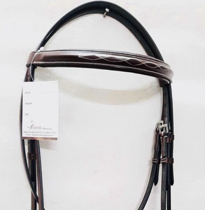 Bride personnalisée style européen bride à mors rembourrage en cuir de vache souple boucle en acier inoxydable fantaisie cheval de course durable - Product Image 1