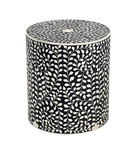 Decorative Bone Inlay Console <b>Stool</b> Luxury Handcrafted Furniture - Product Image 1