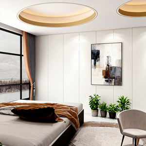 Armoire de chambre intégrée au sol et au plafond, design minimaliste moderne italien sans poignées, en bois écologique, avec portes coulissantes pleine <span class=keywords><strong>hauteur</strong></span> - Product Image 2