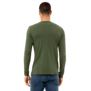 Camiseta de jersey de manga larga unisex-Verde militar, 100% algodón Airlume, 4,2 oz - Product Image 3