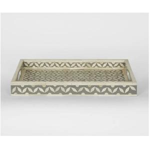 Plateau de service attrayant en os incrusté, motif solide, sans danger pour les aliments, finition polie, pour la maison, le restaurant, le thé, les collations, utilisation de service - Product Image 5