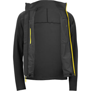 Venta al por mayor primavera otoño hombres Casual Color sólido suave Shell chaqueta con logotipo frontal impermeable transpirable abrigo deportivo - Product Image 2