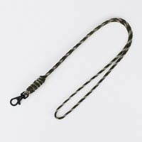 Offre Spéciale vente en gros personnalisé Polyester Paracord tressé collier Paracord lanière adaptée pour téléphone portable carte d'identité porte-clés