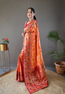Designer Fancy Trend ing Outfit Hot Selling Best Lucknowi Konzept Weben <span class=keywords><strong>Saree</strong></span> Frau Mode Exporteur - Product Image 4