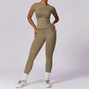 Conjunto Deportivo de Yoga para Mujer, Ropa de Gimnasio sin Costuras de Cintura Alta 2025, Pantalones y Traje Deportivo, Conjuntos de Fitness Personalizados de Secado Rápido - Product Image 4