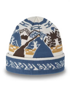 Bonnet en tricot jacquard à motif tendance 2026, respirant, design personnalisé, vente en gros, protections pour la tête d'hiver, unisexe - Product Image 6