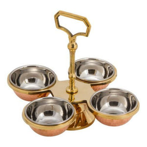 High Selling Top Quality Metal Made Attractive Look Multifunctional 4 Compartment <b>Table</b> Centerpiece Food Serving Bowls Supplies - Product Image 1