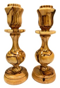 เชิงเทียนทำจากไม้ดีไซน์บิดเบี้ยวมีผิวแบบโบราณสำหรับตกแต่งบ้านชั้นวางของและโต๊ะรับประทานอาหาร - Product Image 6