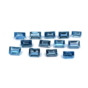 3x5mm Topaze Bleue Suisse Naturelle Baguette Cut Perles à Facettes pour la Fabrication de Bijoux Topaze Pierres Précieuses en Vrac au Prix de Gros de l'Inde - Product Image 5