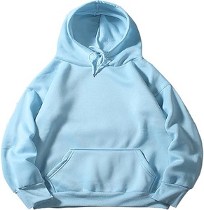Sweat-shirts à capuche unisexe Streetwear bleu ciel, coupe oversize, épais, à épaules tombantes, vierges, personnalisables avec marque privée, vente en gros - Product Image 1