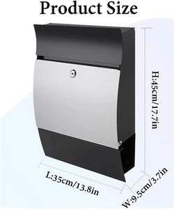 Buzón de acero galvanizado montado en la pared al por mayor, buzón de edición mate en polvo para el hogar, paquetes de correos personalizados, OEM ODM, hierro metálico - Product Image 4