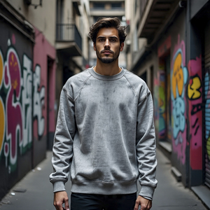 Light weight Sweatshirts <b>Men's</b> Breathable French terry Fleece Vintage Sweatshirt Crewneck Sweat Shirts <b>Men</b> POLO fleece-shirt - Product Image 3