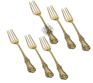 High Quality Brass Gold Plated Flatware Cutlery Set Home Decor Tableware Cutlery Fork Set Household Accessory at Lowest Cost - Product Image 6