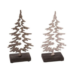 Attractive Design Home <b>Christmas</b> Decoration Sculpture High Quality Metal With Wooden Base <b>Vintage</b> <b>Christmas</b> <b>Tree</b> Ornaments - Product Image 4
