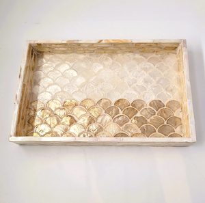 Bandeja de servicio de nácar de lujo, mesa de café decorativa para desayuno, bandeja de servicio artesanal hecha a mano, venta personalizada - Product Image 1