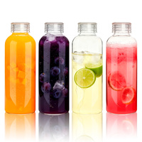 Vente en gros de bouteilles d'eau écologiques de 500ml 750ml 1000ml en verre à haute teneur en borosilicate verrerie à sublimation transparente avec logo personnalisé