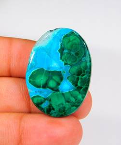 52.CtธรรมชาติหายากChrysocolla Malachiteรูปไข่Cabochon 38-27-5 มม.Chrysocolla Malachiteปรับเทียบอัญมณีเครื่องประดับทํา - Product Image 2