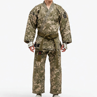 Tenue d'arts martiaux camouflage, uniforme de karaté, combinaison de boxe, tenue de karaté unisexe, entraînement de judo, durable, respirante, devant