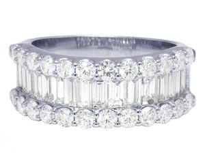 Hip Hop <b>Iced</b> Out 3.30 CT Bezel Set VVS Moissanite Round & Baguette Cut 925 Sterling Silver <b>Ring</b> for Women - Product Image 1