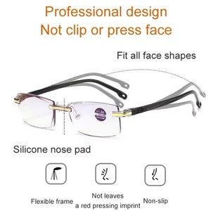 Gafas de Lectura sin Marco con Corte de Diamante y Logotipo Personalizado a la Moda, con Luz Anti-Azul y Lentes <span class=keywords><strong>Progresivos</strong></span> para Hombres y Mujeres - Product Image 5
