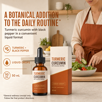 Gouttes liquides de curcumine à 95 % de curcuminoïdes avec poivre noir, gingembre et Boswellia pour le soutien des articulations et du système immunitaire, en vrac OEM