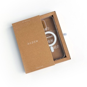 Thân Thiện Với Môi Biểu Tượng Tùy Chỉnh Giấy Kraft Điện Thoại Trường Hợp Ngăn Kéo Bao Bì Hộp Gói Cho <span class=keywords><strong>Iphone</strong></span> 17 Với Khay Giấy - Product Image 3